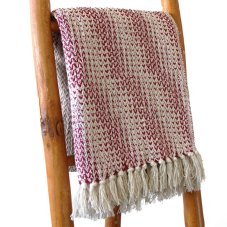 Boho Pohodlný Přehoz - 125 x 150 cm - Rubínová Dvoubarevná