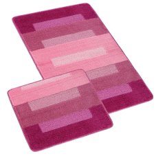 Koupelnová a WC předložka parkety růžové 60x100 + 60x50cm