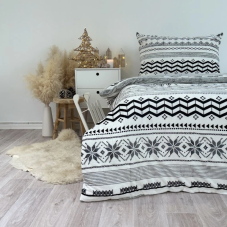 Posteľné obliečky mikroflanel Flake Grey , 140x200/90x70 cm