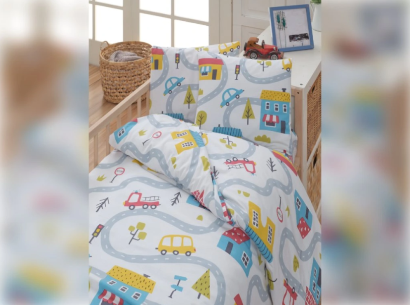 Bavlněné dětské povlečení Městečko 140x200/70x90 cm