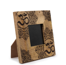 Malý Rám na Fotografie z Mangového Dreva ( 10x15cm) 20x20x2cm - Mandala - Čierny