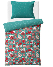 Vánoční bavlněné povlečení Perníčková Show 140x200/70x90 cm