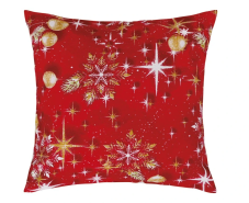 Vianočná obliečka na vankúšik 40x40 cm guľe zlaté