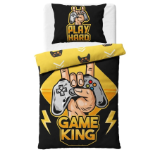 Bavlněné povlečení Gamer King 140x200/70x90 cm