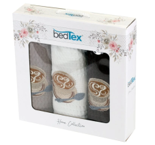 Dárková sada vaflových utěrek 3 ks Káva s láskou