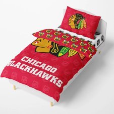 HOKEJOVÉ POVLEČENÍ NHL Chicago Blackhawks Shields 140x200/70x90 cm
