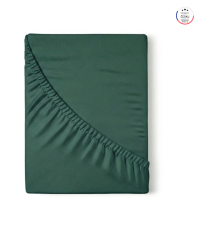 Saténové prestieradlo s gumou tmavo zelené