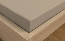 Saténové prestieradlo s gumou béžové