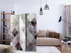 Paraván - Rhombic Chessboard (Pink) [Room Dividers]
