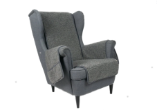 Poťah na kreslo z merino vlny tmavo sivý