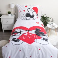 Jerry Fabrics Bavlnené obliečky Mickey and Minnie "Love 05" 140x200/70x90 cm