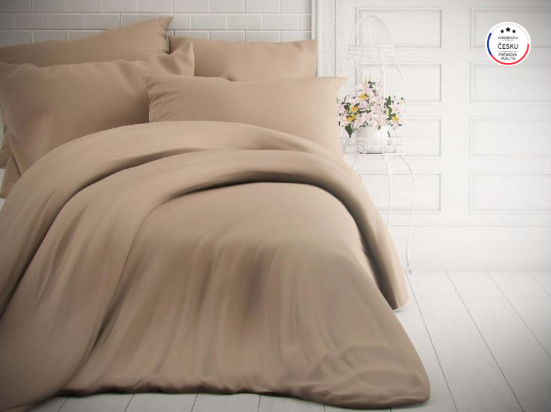 Bavlněné povlečení – jednobarevné 100 % bavlna Béžové - Rozměr povlečení: 140x200/70x90 cm