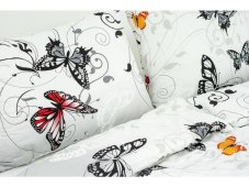 Stanex Luxusní povlečení Motýl bílý 100% Bavlna 140x200 / 70x90 cm