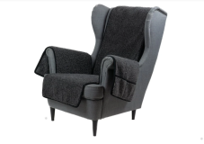 Poťah na kreslo z merino vlny čierny