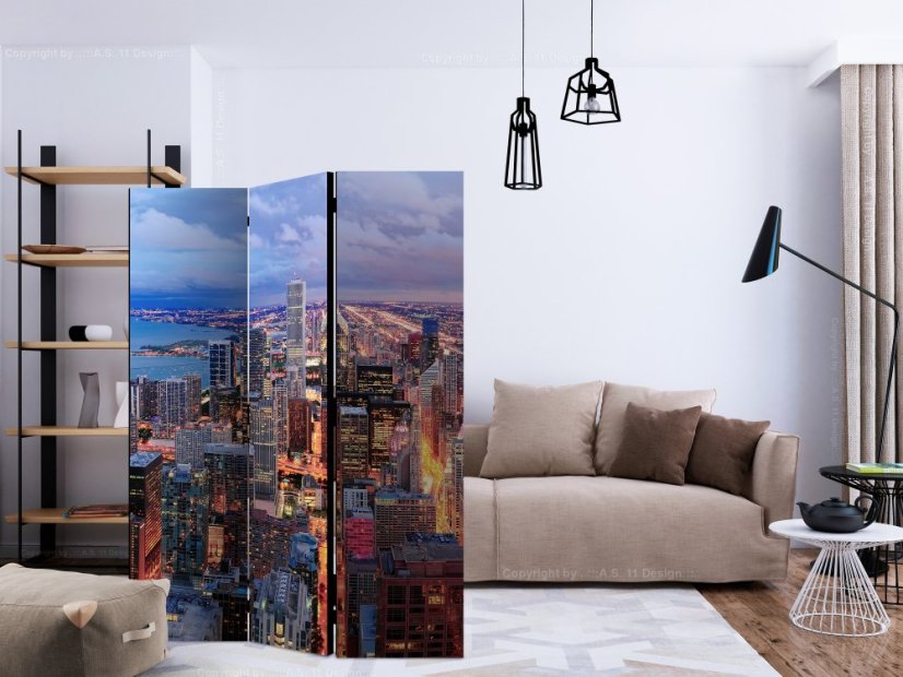 Artgeist Paraván - Illuminated Chicago [Room Dividers]