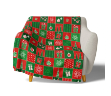 Mikroplyšová deka Vánoční Patchwork 150x200 cm