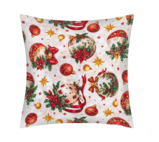 Vianočná obliečka na vankúšik 40x40 cm ozdoby zlaté