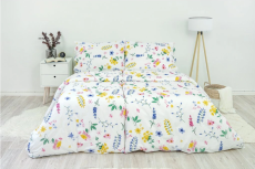 Krepové povlečení Flóra bílá