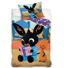 Obliečky do postieľky Zajačik Bing Čítanie Rozprávok 100x135/40x60 cm