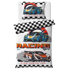 Bavlnené obliečky Auta Racing Drag 140x200/70x90 cm