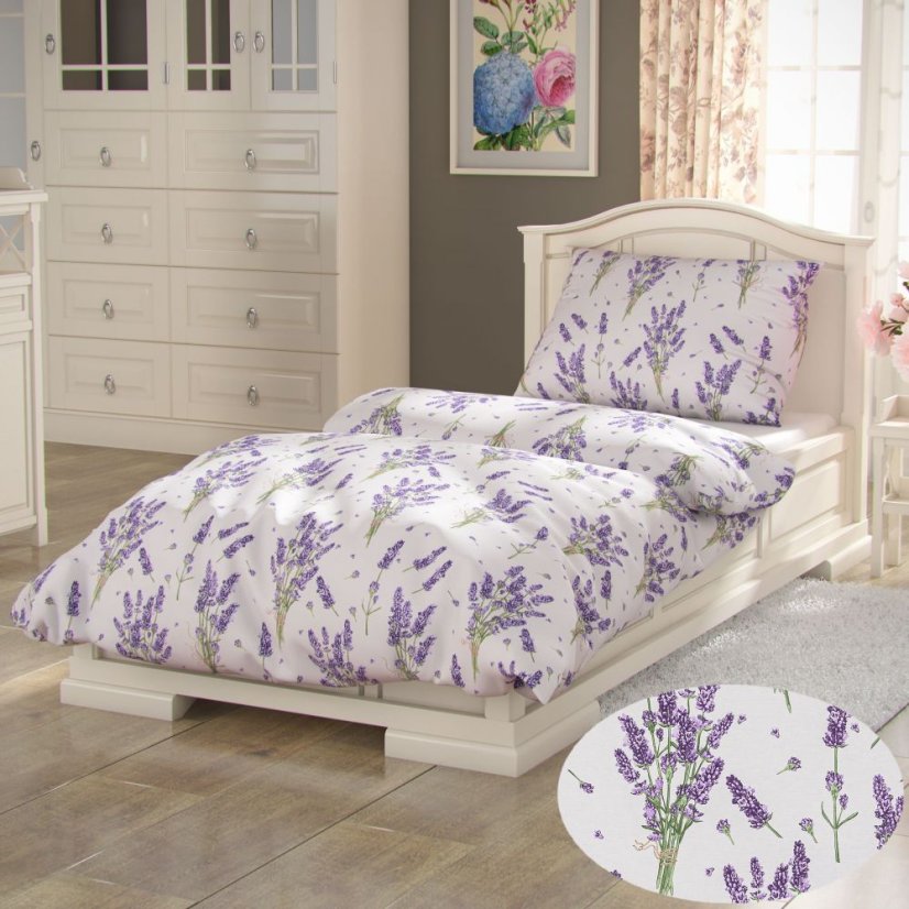 Bavlněné povlečení PROVENCE COLLECTION  LEVANDULE fialová - Rozměr povlečení: 70x90 cm