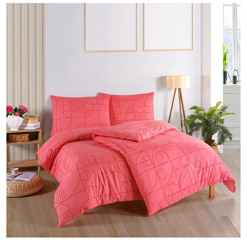 Bavlněné povlečení Geo Sunset Coral - Rozměr povlečení: 200x220/2x70x90 cm