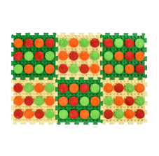 Masážna podložka Ortek Mix Puzzle – 6 dielov + 6 sád modulov Vzory