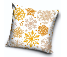 Vianočný vankúš 40x40 cm Vločky Biele