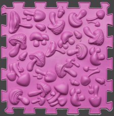 Masážna ortopedická podložka Puzzle "Mix" 6 prvkov