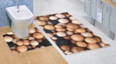 Koupelnová sada předložek 3D Dřevěné koule 60x100 + 60x50cm