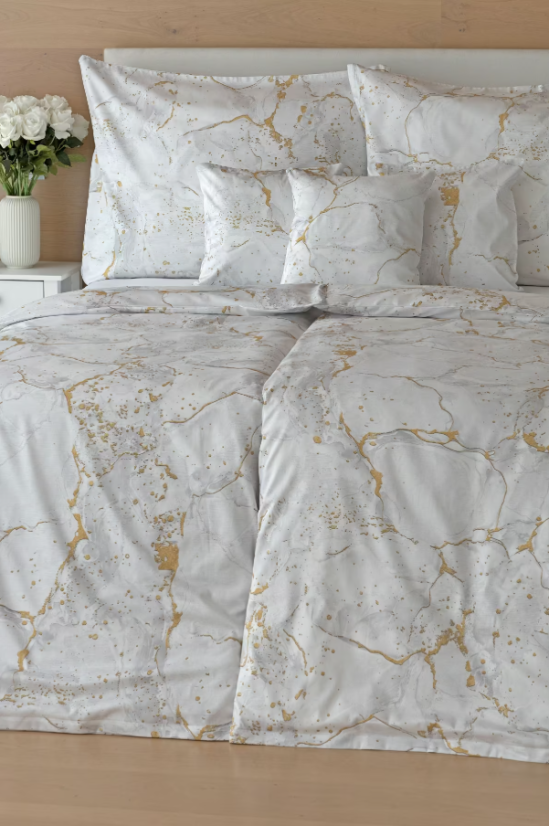 Posteľné obliečky Bavlnený satén Digitál Emerlis White