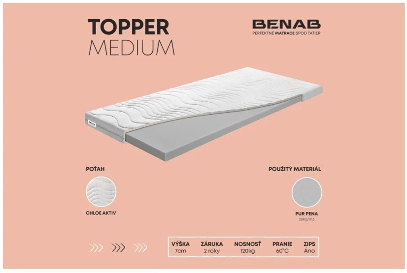 Benab Topper MEDIUM - Rozměr matrace: 195x85 cm