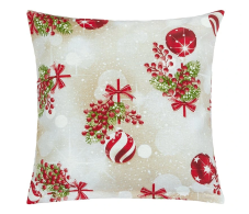 Vianočná obliečka na vankúšik 40x40 cm guľa a cezmína