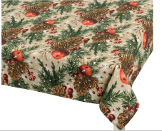 Vianočný obrus šišky a jablká