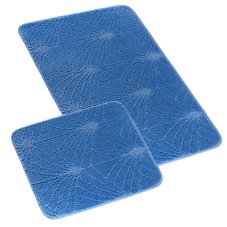 Koupelnová a WC předložka chrpa tmavě modrá 60x100 + 60x50cm
