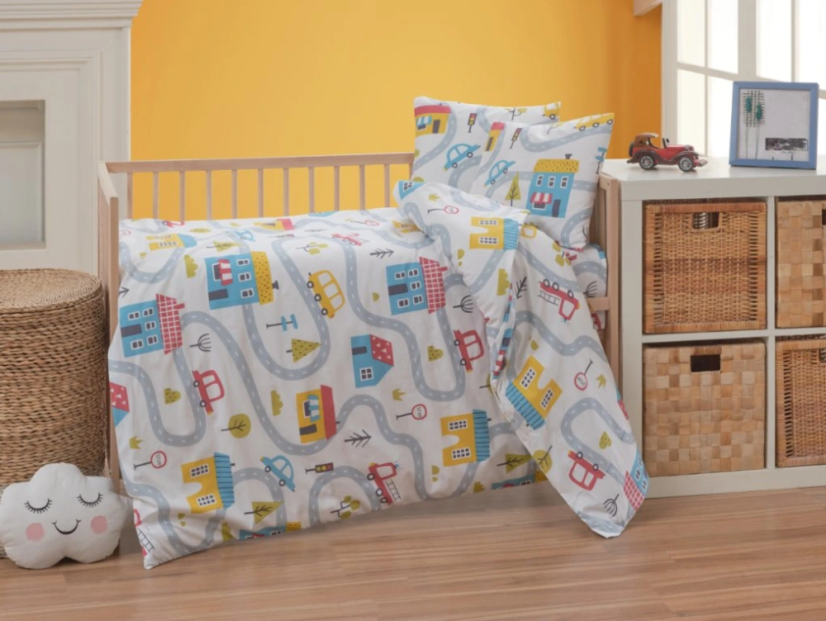 Bavlněné dětské povlečení 140x200, 70x90cm Městečko
