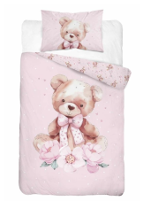 Povlečení do postýlky Medvídek mašle 100x135/40x60 cm