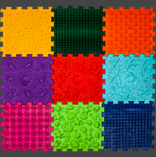 Masážna podložka Ortek Dinosaury Puzzle 9 prvkov