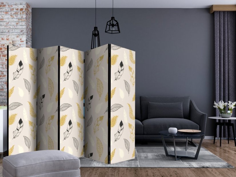 Artgeist Paraván - Golden Feathers [Room Dividers]