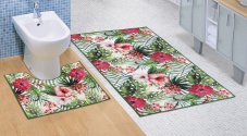 Koupelnová a WC předložka Ibišek 3D 60x100+60x50cm