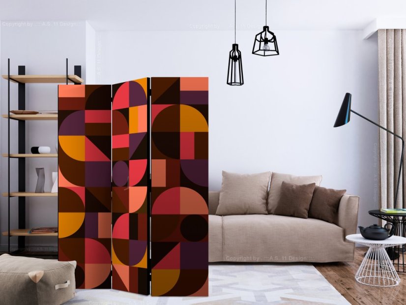 Artgeist Paraván - Geometric Mosaic (Red) [Room Dividers]