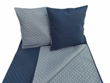 Přehoz Ultra světle šedá/tmavě modrá