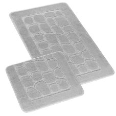 Koupelnová a WC předložka dlažba světle šedá 60x100 + 60x50cm