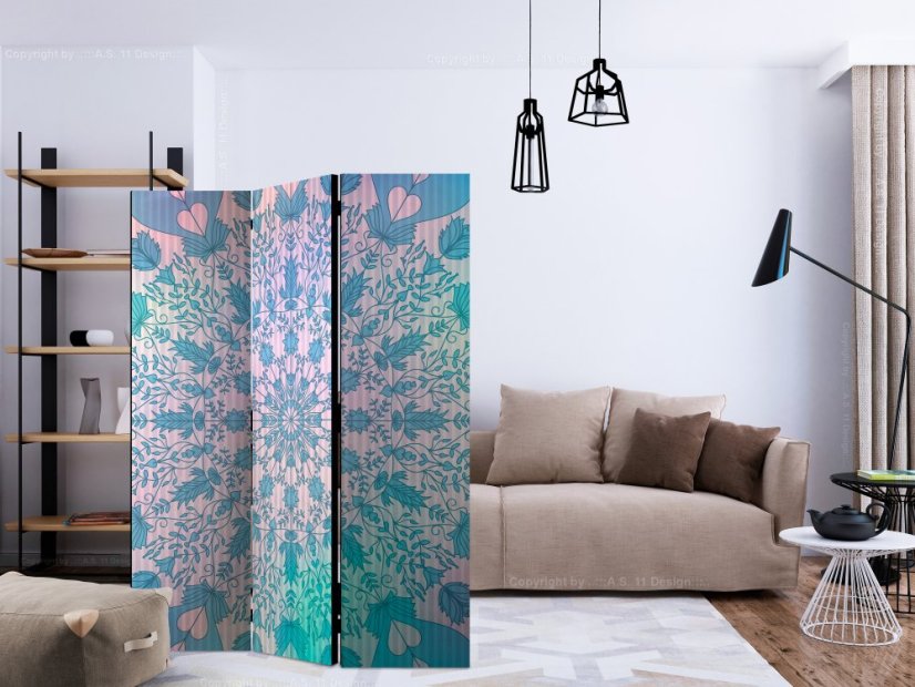 Artgeist Paraván - Girly Mandala (Blue) [Room Dividers]