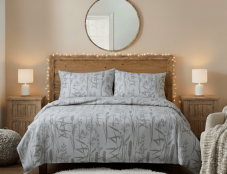 Flanelové povlečení Rákos šedá