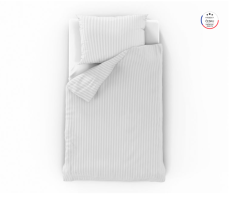Hotelová posteľná bielizeň atlas gradl 2 mm pruh 140x200/70x90 cm biela