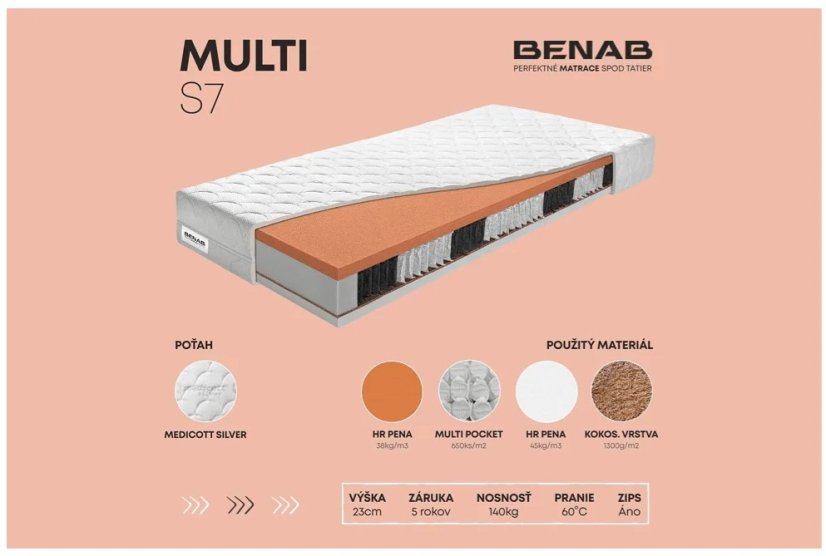 Benab Matrac MULTI S7 - Rozměr matrace: 200x80 cm